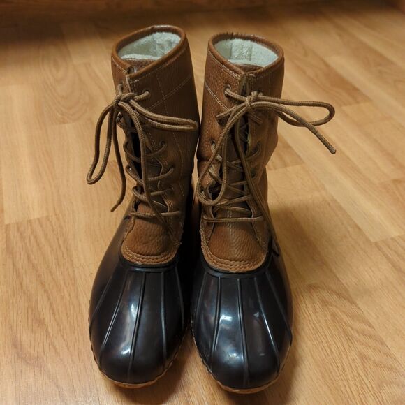 JBU by Jambu Maplewood Duck Boots Womens 8 Brown Waterproof Lace Up Rain Snow - Picture 2 of 7